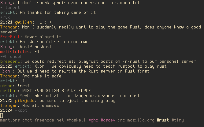 tiny: a minimalist Rust IRC client